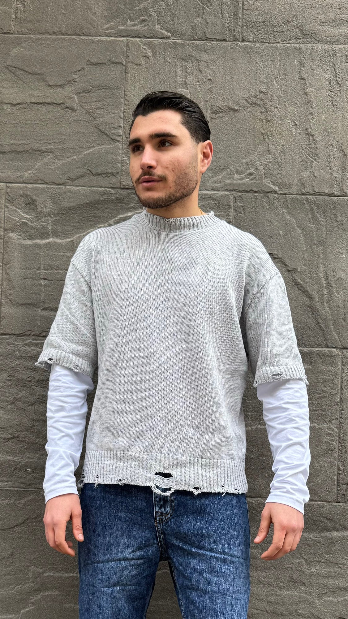 SHIRT MANICA DOPPIATA GREY