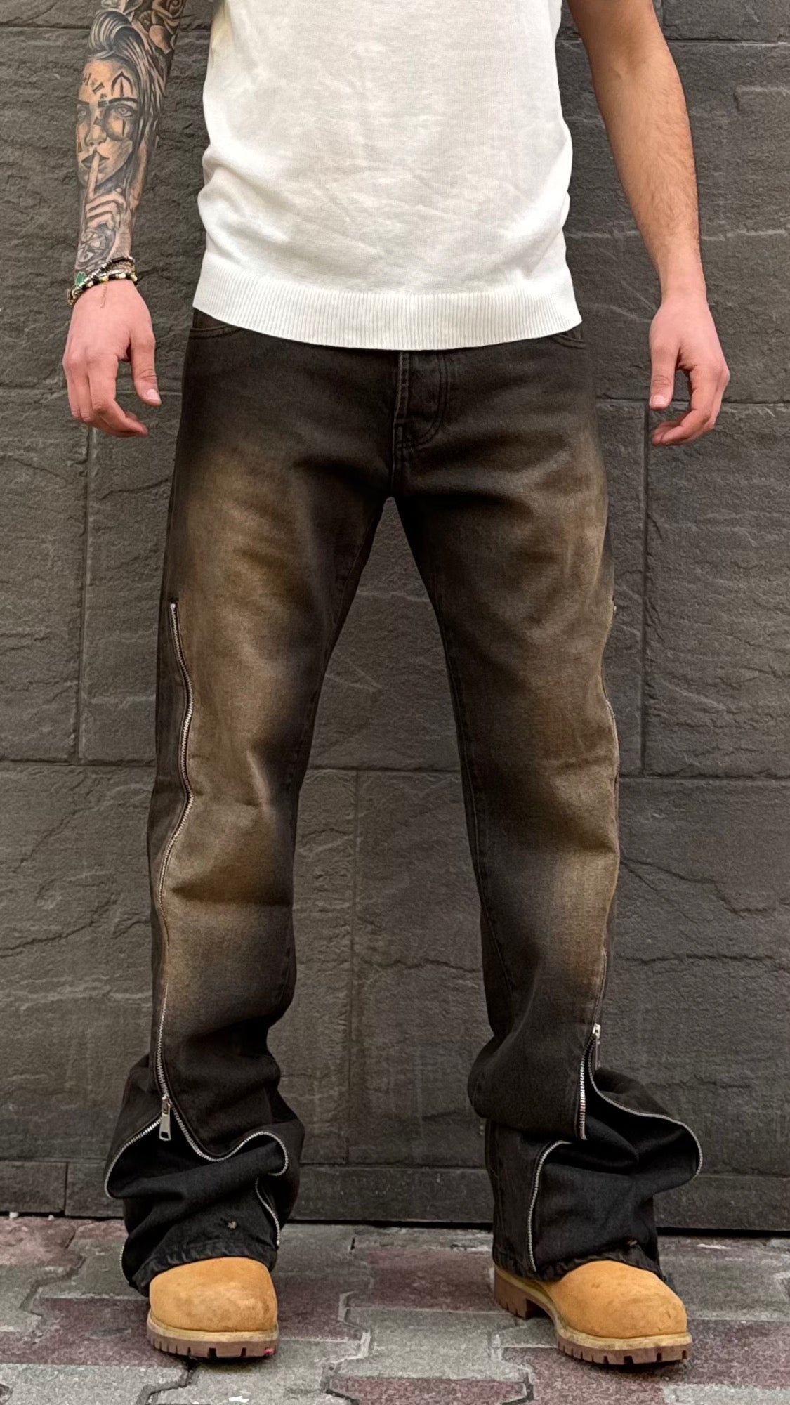 FLARE ZIP SABBIATO DIRTY