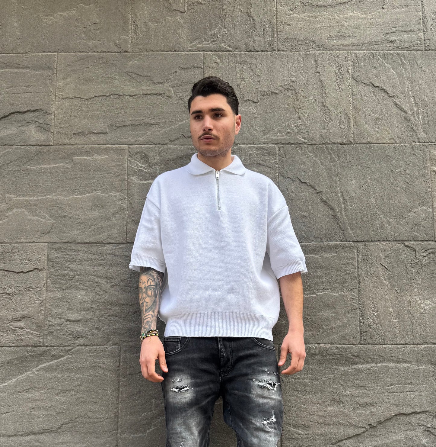 POLO MOD ZARA WHITE ZIP