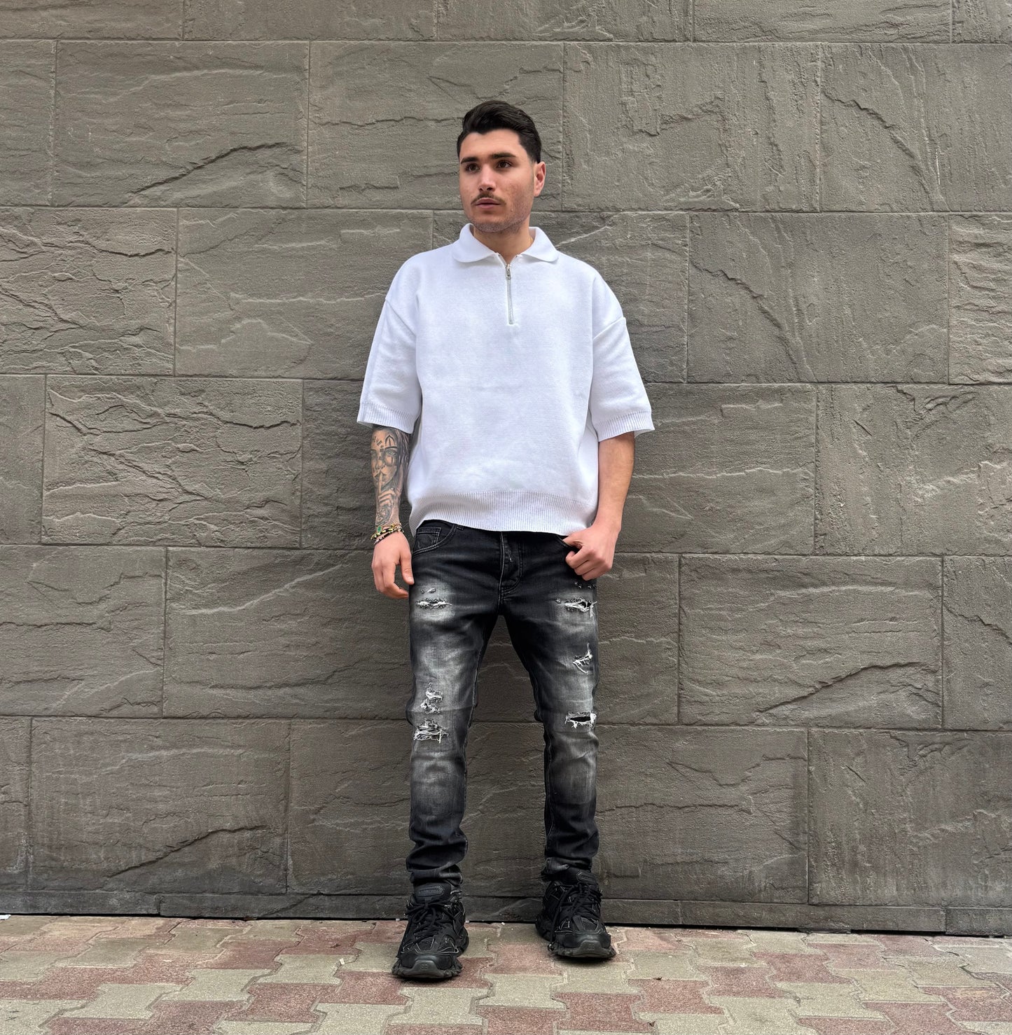 POLO MOD ZARA WHITE ZIP