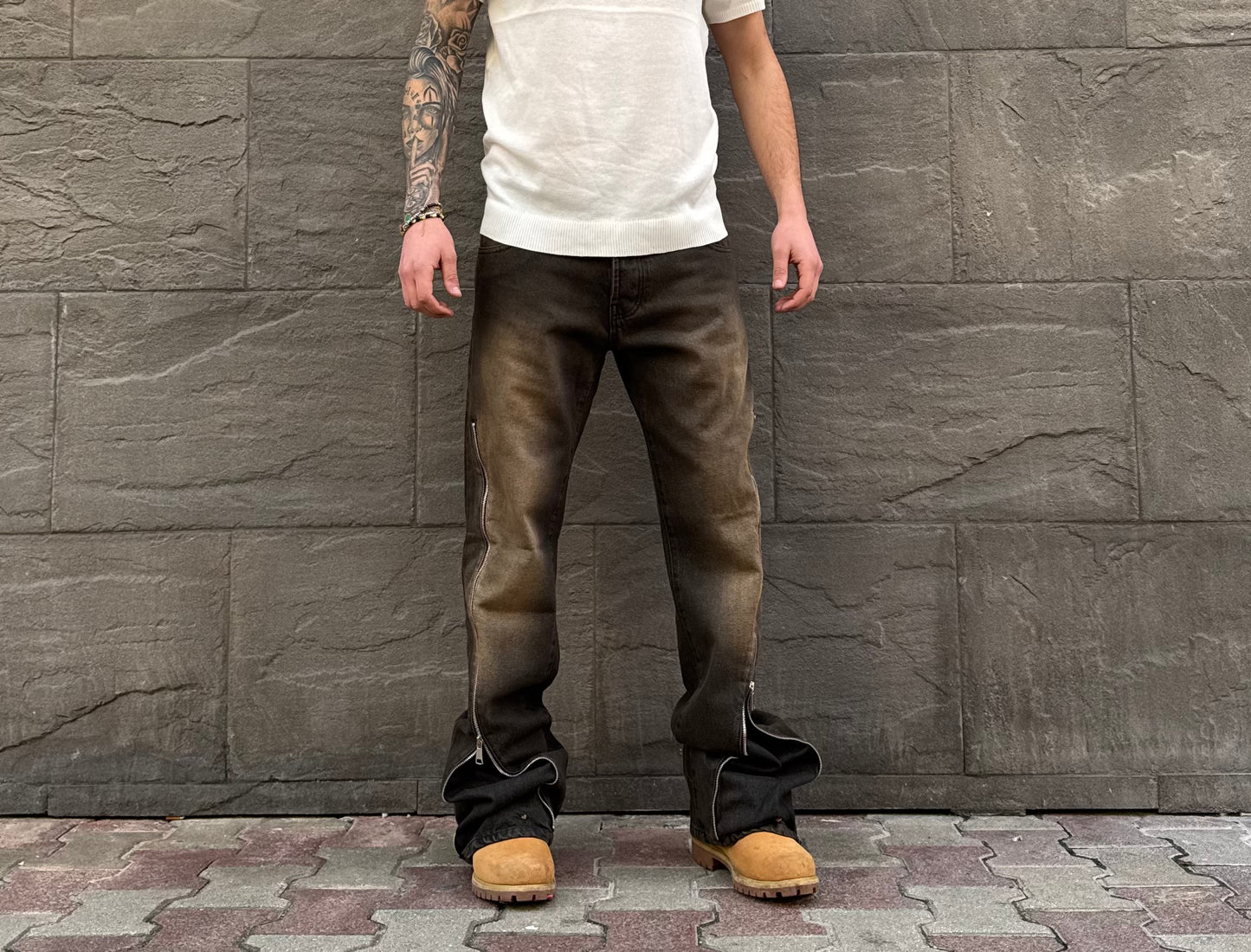 FLARE ZIP SABBIATO DIRTY